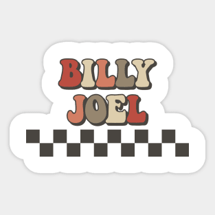 Billy Joel Checkered Retro Groovy Style Sticker